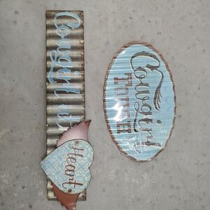 Cowgirl at Heart Wall Decor Set - Blue and Brown